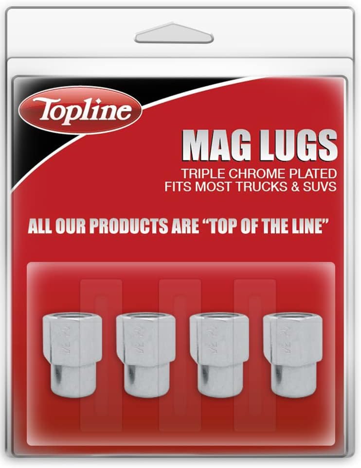 מוצרי Topline C4007-0-4P | Premim Chrome End Short Mag Lugs עם 0.55 שוק | 12x1.50 R.H. גודל חוט | 13/16